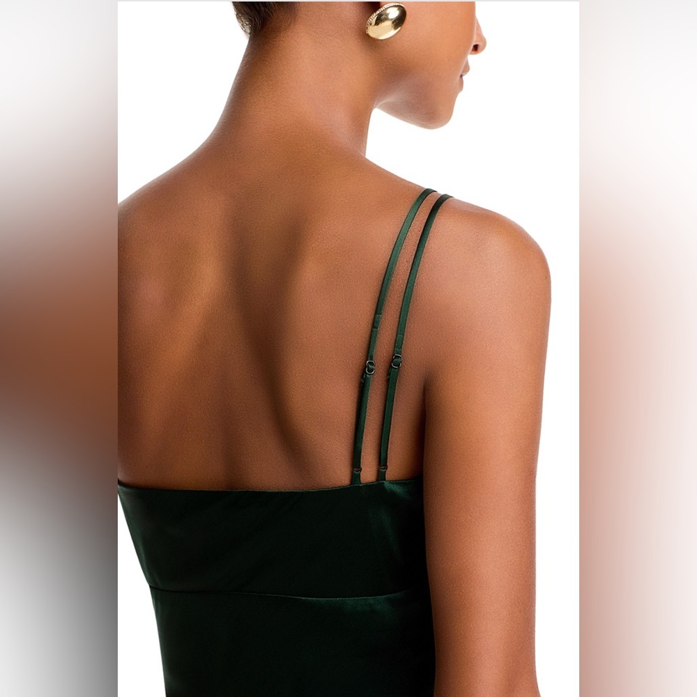 Veronica Beard Bixie Emerald Slip Midi Dress with Lace Trim - Picture 4 of 6